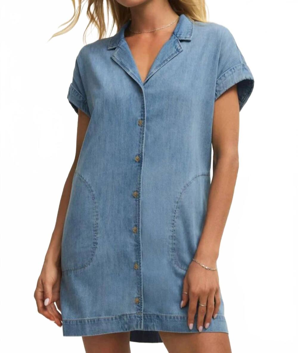 NEW Z SUPPLY napa denim mini dress in santorini indigo